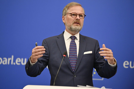 Pressekonferenz zur tschechischen EU-Ratspräsidentschaft im EU-Parlament in Straßburg
