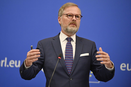 Pressekonferenz zur tschechischen EU-Ratspräsidentschaft im EU-Parlament in Straßburg