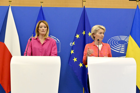 Pressekonferenz zur tschechischen EU-Ratspräsidentschaft im EU-Parlament in Straßburg