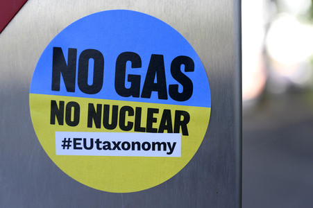 Protest zur EU-Taxonomie in Straßburg