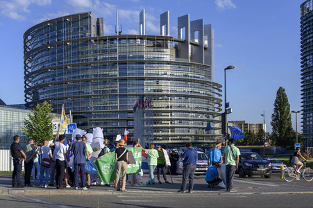 Demo für die EU-Taxonomie Verordnung in Straßburg