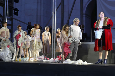 Theaterprobe 'Jedermann - Das Spiel vom Sterben des reichen Mannes' in Salzburg