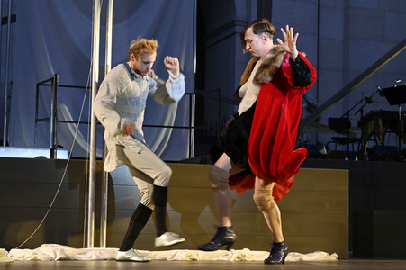 Theaterprobe 'Jedermann - Das Spiel vom Sterben des reichen Mannes' in Salzburg