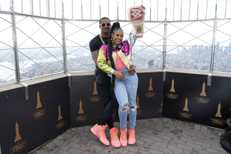 Fototermin mit Bianca Belair und Montez Ford in New York