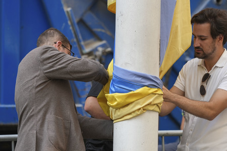 Flaggenzeremonie der Ukraine in New York