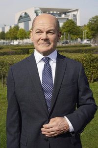 Enthüllung der Wachsfigur von Olaf Scholz in Berlin