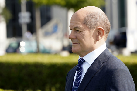 Enthüllung der Wachsfigur von Olaf Scholz in Berlin