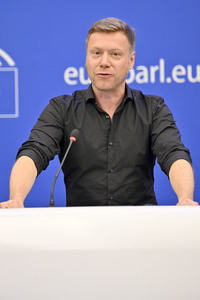 Pressebriefing der Fraktion Die Linke im EU-Parlament in Straßburg