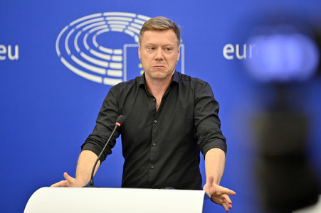 Pressebriefing der Fraktion Die Linke im EU-Parlament in Straßburg