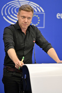 Pressebriefing der Fraktion Die Linke im EU-Parlament in Straßburg