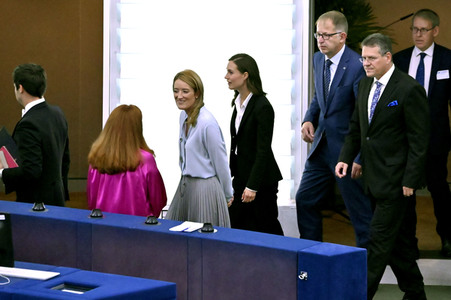Rede von Sanna Marin im EU-Parlament in Straßburg