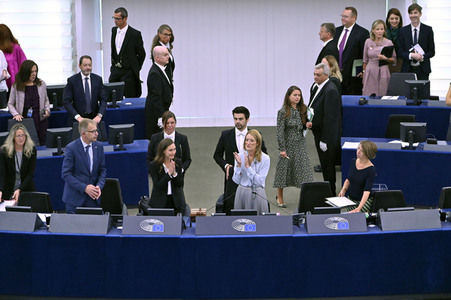 Rede von Sanna Marin im EU-Parlament in Straßburg