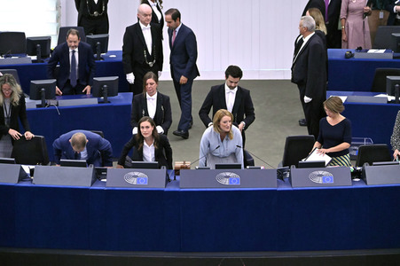 Rede von Sanna Marin im EU-Parlament in Straßburg