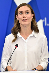 Pressekonferenz mit Sanna Marin und Roberta Metsola im EU-Parlament in Straßburg