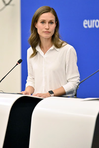 Pressekonferenz mit Sanna Marin und Roberta Metsola im EU-Parlament in Straßburg