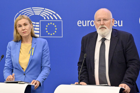 Pressekonferenz zu erneuerbaren Energien im EU-Parlament in Straßburg
