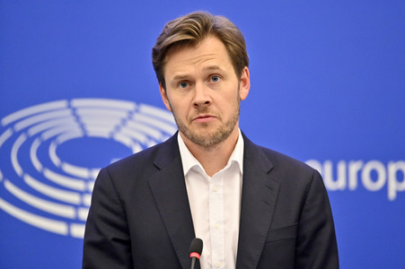 Pressekonferenz zu der Überarbeitung der Energieeffizienzrichtlinie im EU-Parlament in Straßburg