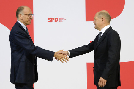 Bildtermin mit Olaf Scholz und Enrico Letta in Berlin