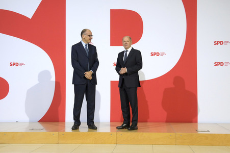 Bildtermin mit Olaf Scholz und Enrico Letta in Berlin