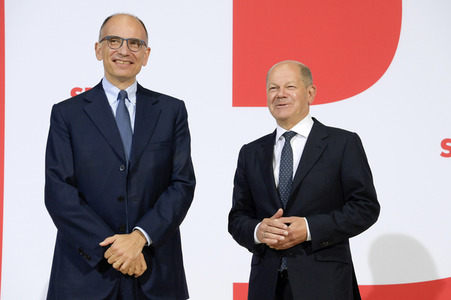 Bildtermin mit Olaf Scholz und Enrico Letta in Berlin