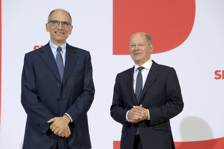 Bildtermin mit Olaf Scholz und Enrico Letta in Berlin