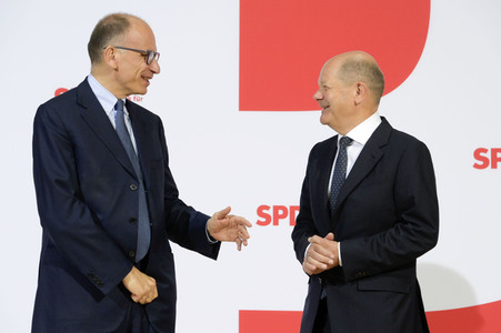 Bildtermin mit Olaf Scholz und Enrico Letta in Berlin