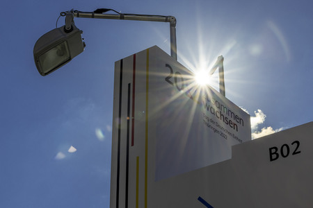 Aufbau für den Tag der Deutschen Einheit 2022 in Erfurt