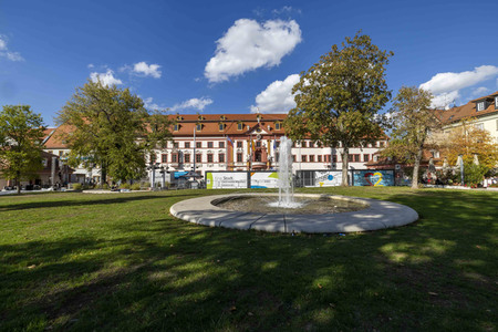 Aufbau für den Tag der Deutschen Einheit 2022 in Erfurt