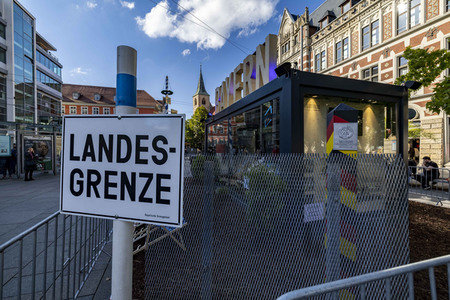 Aufbau für den Tag der Deutschen Einheit 2022 in Erfurt