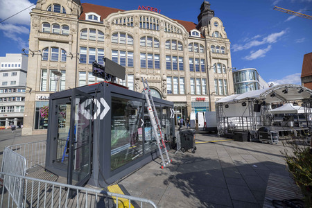 Aufbau für den Tag der Deutschen Einheit 2022 in Erfurt