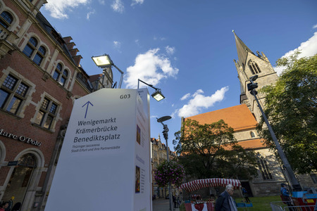 Aufbau für den Tag der Deutschen Einheit 2022 in Erfurt