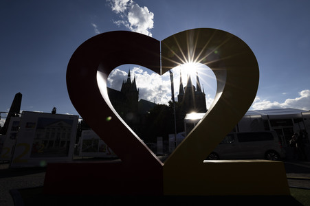 Aufbau für den Tag der Deutschen Einheit 2022 in Erfurt