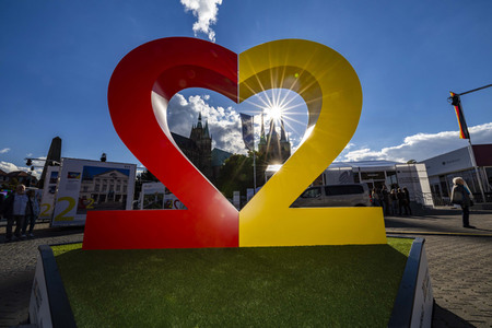 Aufbau für den Tag der Deutschen Einheit 2022 in Erfurt