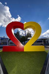 Aufbau für den Tag der Deutschen Einheit 2022 in Erfurt