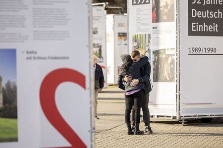 Aufbau für den Tag der Deutschen Einheit 2022 in Erfurt