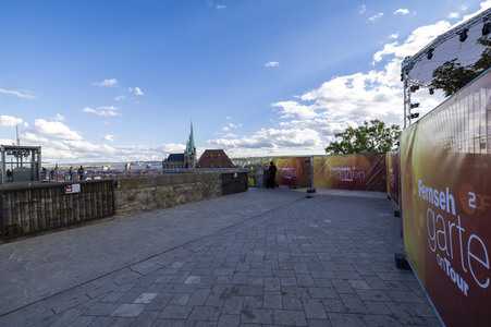 Aufbau für den Tag der Deutschen Einheit 2022 in Erfurt