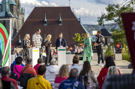 Aufbau für den Tag der Deutschen Einheit 2022 in Erfurt