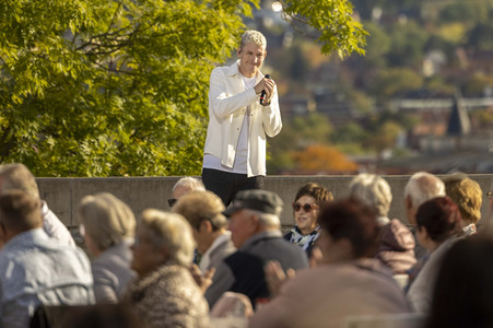 Aufbau für den Tag der Deutschen Einheit 2022 in Erfurt
