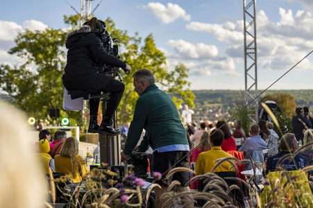 Aufbau für den Tag der Deutschen Einheit 2022 in Erfurt