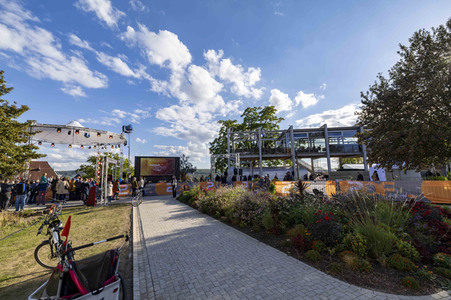 Aufbau für den Tag der Deutschen Einheit 2022 in Erfurt