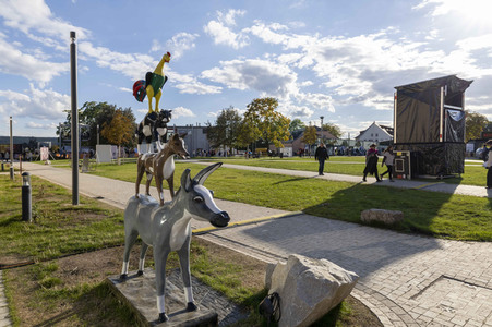 Aufbau für den Tag der Deutschen Einheit 2022 in Erfurt