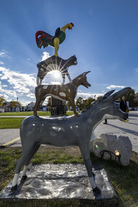Aufbau für den Tag der Deutschen Einheit 2022 in Erfurt