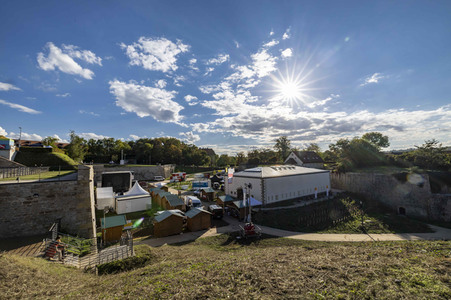 Aufbau für den Tag der Deutschen Einheit 2022 in Erfurt