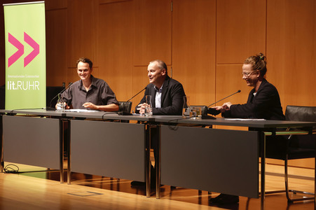 Claudia Michelsen und Fabian Hinrichs auf der Lit.Ruhr 2022 in Essen
