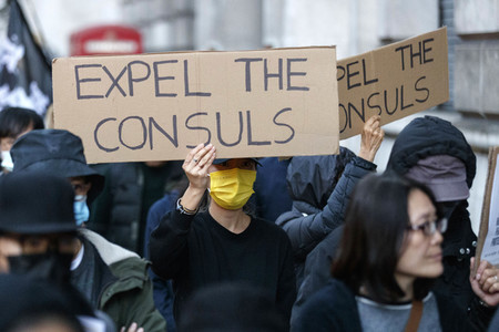 Protest gegen Gewalt an Bob Chan in London