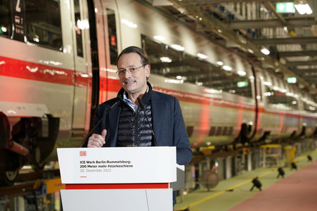 Eröffnung der erweiterten Halle im ICE-Werk Rummelsburg in Berlin