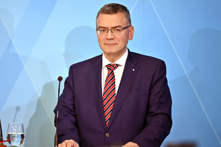 Pressekonferenz zur Sitzung des Ministerrates in Nürnberg