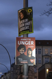 Wahlkampagne zur Wiederholungswahl zum Abgeordnetenhaus in Berlin