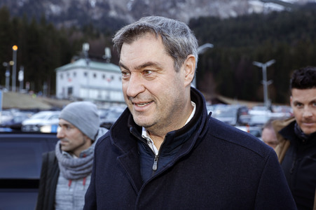 Pressetermin mit Markus Söder auf der Zugspitze in Garmisch-Partenkirchen