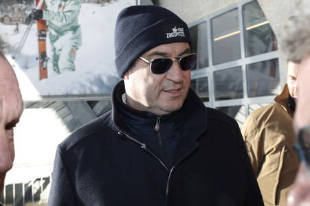 Pressetermin mit Markus Söder auf der Zugspitze in Garmisch-Partenkirchen